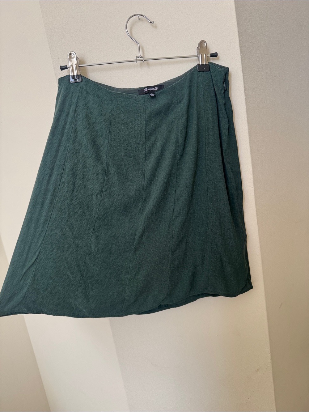 Madewell Forest Green A-Line Skirt